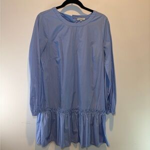 Pleione Blue and White Pinstripe Dress